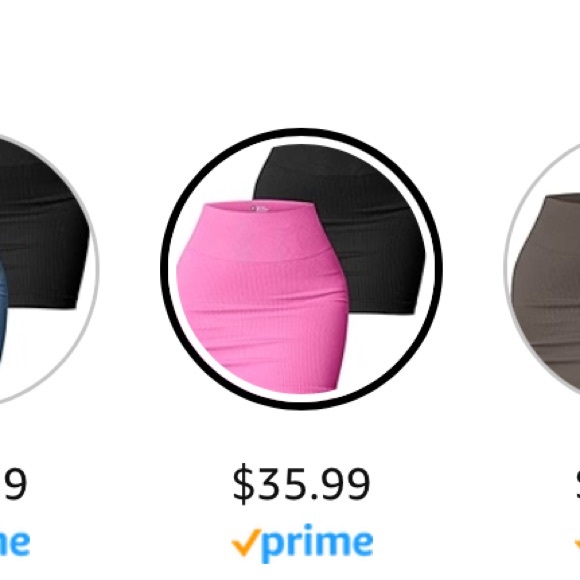 OQQ 2 piece skirt set ribbed stretchy - Picture 3 of 8